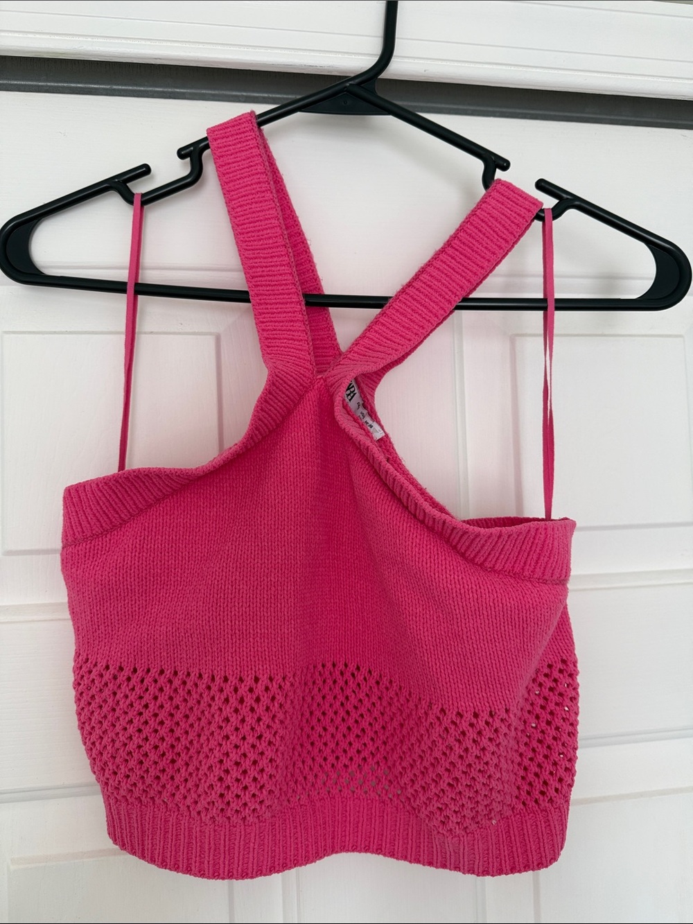Zara Bright Pink Knit Cropped Tank